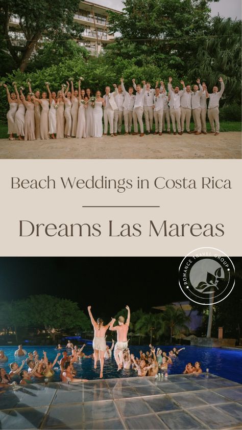 Get inspired by this beautiful real wedding at Dreams Las Mareas, Costa Rica. This tropical venue offers the perfect setting for a destination wedding, with stunning beachfront views and unforgettable moments. Find out how this couple made their day extra special in paradise. Head to the Romance Travel Group website to learn about our destination wedding tips and wedding planning services. Wedding In Costa Rica, Dreams Las Mareas Costa Rica Wedding, Dreams Las Mareas Costa Rica, Las Mareas Costa Rica, Costa Rica Beach Wedding, Tropical Wedding Venue, Costa Rica Beach, Destination Wedding Ceremony, Romance Travel