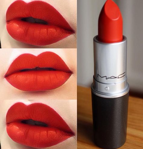 Lady Danger + So Chaud Mac Red Lipsticks, Mac Lady Danger, Lady Danger, Coral Lipstick, Beauty Corner, Lip Beauty, Lips Shades, Juicy Lips, Mac Makeup