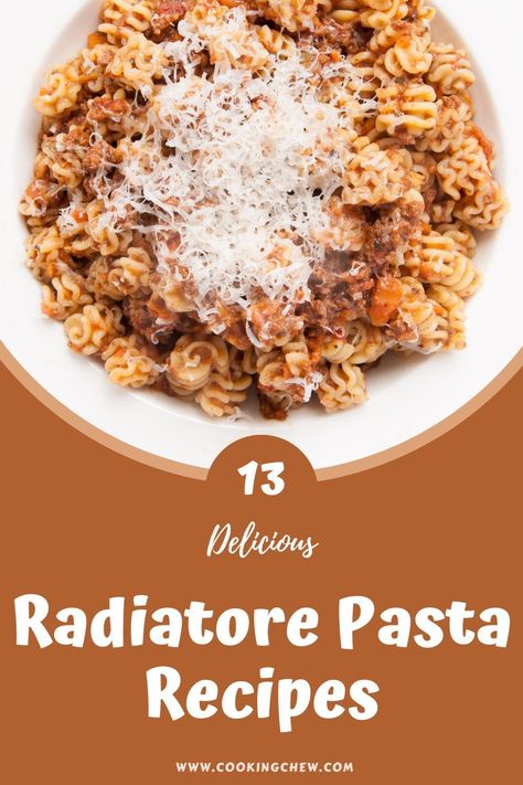 Raditorie Pasta, Radiator Pasta Recipes, Radiatori Pasta Recipes, Trofie Pasta Recipes, Radiatore Pasta Recipes, Radiator Pasta, Pasta With Hamburger, Radiatore Pasta, Pata Recipe