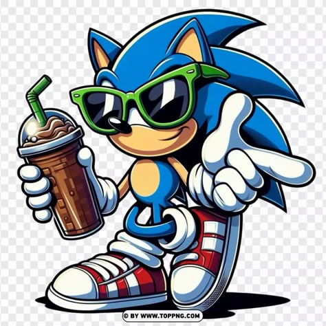 Sonic Cartoon, Sonic Png, Drink Cartoon, Dad And Son Shirts, Drawing Superheroes, Everyday Quotes, Super Nails, Cool Themes, Video Game Characters