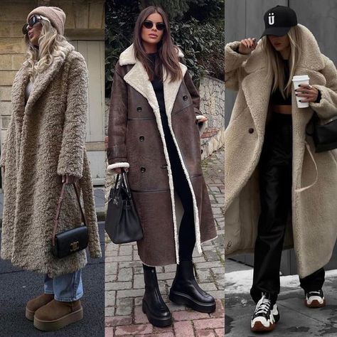 Classy Fits, Sheepskin Coat, Cute Winter Outfits, Street Style Winter, Winter Fits, Coat Outfits, Fur Fashion, Winter Outfits Women, Winter Fashion Outfits