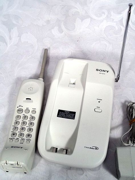 Sold 1990s SONY Cordless Telephone SPP-W110 CLEARSCAN 25 #Sony Cordless Phones, 90s House, School Life Memories, Cordless Telephone, Antique Phone, Retro Gadgets, Magazine Collage, Cordless Phone, Vintage Phones