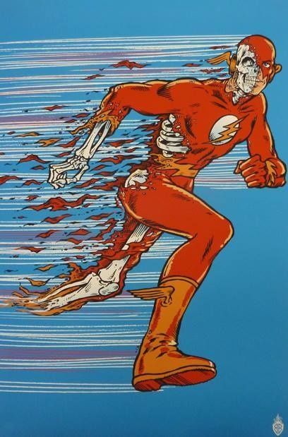 Designersgotoheaven.com The Flash by Ben Brown.Â Part of theÂ SUPERÂ exhibition, presented byÂ The Roost Creative. Ben Brown, Famous Monsters, Fastest Man, Cartoon Fan, Comic Styles, Inception, Comic Heroes, Grateful Dead, Man Alive