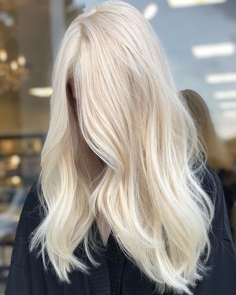 Blonde Specialist | Emily B on Instagram: “•Actual PERFECTION• It isn’t easy keeping a solid bleach and tone. This look requires monthly visits in the salon chair, trims, and…” Pale Blonde Hair, Cool Blonde Hair Colour, Bleach And Tone, Pretty Blonde Hair, Blonde Hair Goals, Perfect Blonde Hair, Bright Blonde Hair, Hair Pale Skin, Icy Blonde Hair