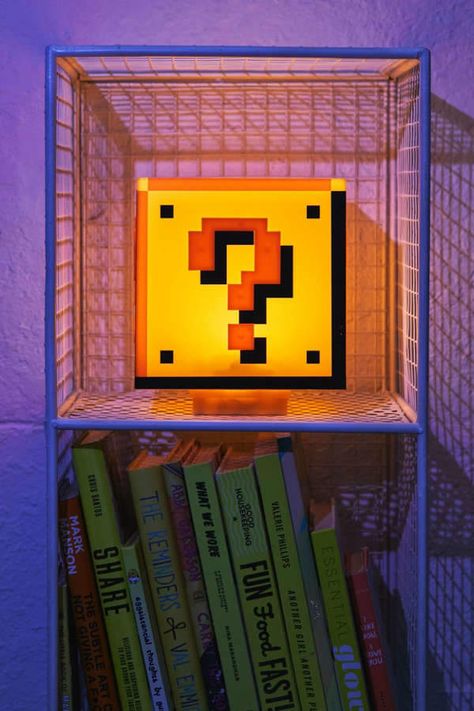 Mario Brothers Question Block Light #USB#Battery#Brothers Nerd Apartment, Retro Room Ideas, Pop Culture Gifts, Retro Room, Mario Brothers, Video Game Room, Nerd Geek, Things To Buy, Gift Guide