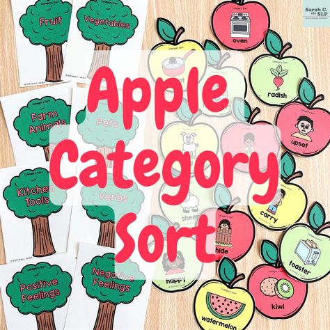 🍎🍏 Apple Activities! 🍎🍏 Sort and describe 54 items to target vocabulary skills during speech & language therapy this fall. 🍏 Sort 54 items in 5 general categories. 🍎 Includes 6 subcategory cards too. 🍏 Worksheets are included for extra practice. 🍎 EASEL Digital Activities and Assessments! 🍏🍎 Check it out in my TPT store using the link in my bio or story! 🍏🍎 #speechtherapyforkids #speechlanguagepathology #schoolslp #speechtherapyfun #speechtherapyideas #vocabulary #vocabularybuilding ... Fall Speech Therapy, Speech Language Activities, Apple Activities, School Slp, Vocabulary Building, Speech Language Therapy, Speech Language Pathology, Speech Therapy Activities, Language Activities