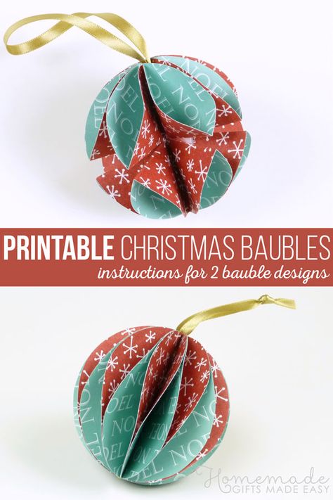 Easy to Make Christmas Ornaments Easy To Make Christmas Ornaments, Paper Ornaments Diy, Tutorial Origami, Paper Christmas Decorations, Paper Christmas Ornaments, Folding Origami, Homemade Christmas Decorations, Christmas Origami, Paper Ornaments