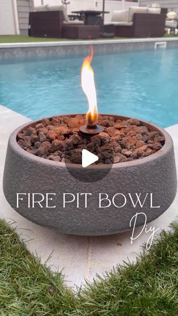 Anna Louisa on Instagram: "FIRE PIT BOWL diy 🔥 The original larger bowl I ordered came broken so I found this great alternative @lowes for under $16. Tag me if you try it 😉 All items used are linked in my LTK, in my bio ☀️ Follow @mrs.kritzelis.home for more home decor and some DIY’s! . . . #diyhomedecor #outdoor #poolside #doityourselfproject #firepitbowl #firepit #outdoordecor #designmyoutdoorliving #neutralhomedecor #ａｅｓｔｈｅｔｉｃ #fyp #firepitnight #pooldesign Firepit bowl diy Fire pit bowl diy" Diy Fire Bowl Patio, Garden Ornaments Diy, Make A Fire Pit, Backyard Hangout, Fire Pots, Diy Bowl, Small Pool Design, Fire Pit Bowl, Backyard Gazebo