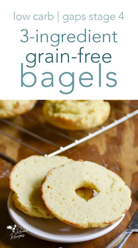 3-Ingredient Grain-Free Bagels :: GAPS-Intro, low-carb/keto 1000 Calorie, Low Carb Bagels, Low Carb Meals, Mini Bagels, Keto Bagels, Low Carb Low Fat Recipes, Baking Powder Uses, Recipes Low Carb, Joy Filled Eats