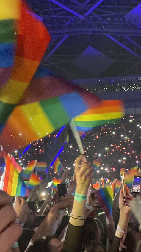 Love On Tour Aesthetic, Louis Core, Tour Aesthetic, Concert Crowd, Only The Brave, Protest Signs, Concert Aesthetic, Lgbt Love, Lgbt Art