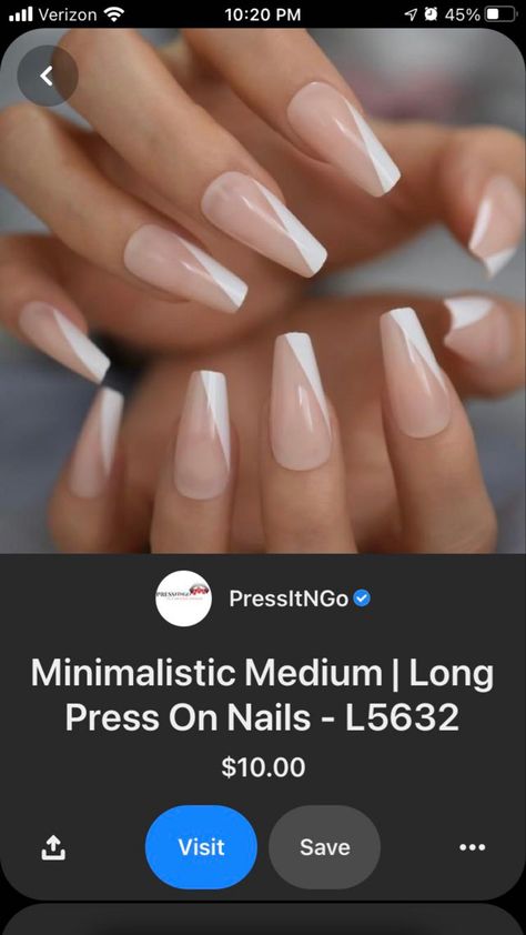 White Nail Design, Long Press On Nails, White French Tip, French Nail Designs, White Nail Designs, Tip Nails, White Nail, Fire Nails, Chic Nails