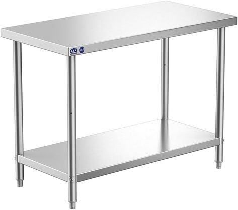 Amazon.com: Leteuke NSF Stainless Steel Prep Table, SUS 201 Stainless Steel Work Table, 1500 LBS Heavy Duty Table 48″x 24″x 34″ with Adjustable Undershelf, Commercial Food Prep Table for Kitchen Restaurant Hotel: Industrial & Scientific Stainless Steel Prep Table, Table For Kitchen, Stainless Steel Work Table, Prep Table, Stainless Steel Table, Food Prep, Work Table, Meal Prep, Roof