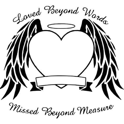 In Loving Memory Tattoos, In Loving Memory Quotes, Remembrance Tattoos, Cricut Stencils, Memorial Tattoo, Silhouette Clip Art, Cricut Projects Beginner, Memorial Tattoos, Heart With Wings