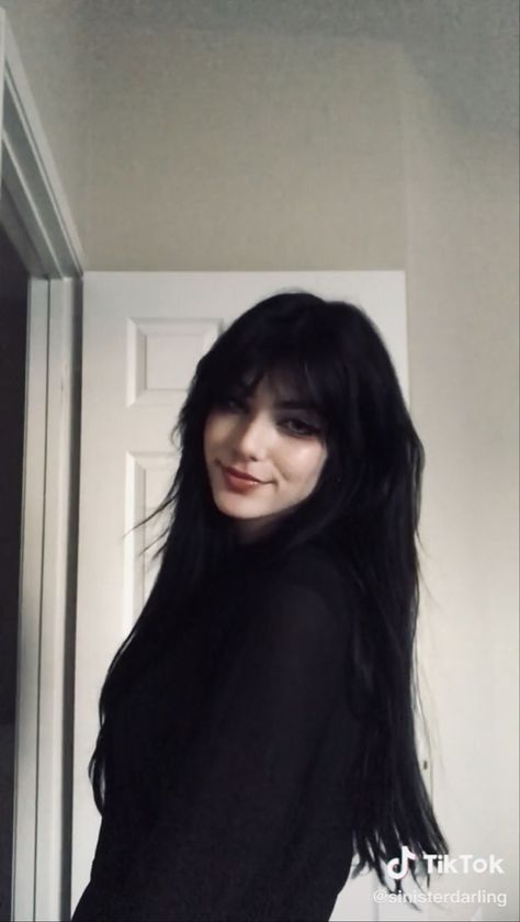 #nosepiercings #makeup #alternative #did #faceclaim #alter Sinister Darling, Black Hair Aesthetic, Goth Hair, Girls With Black Hair, Long Black Hair, Aesthetic Hair, Hairstyles With Bangs, Dark Hair, Aesthetic Girl