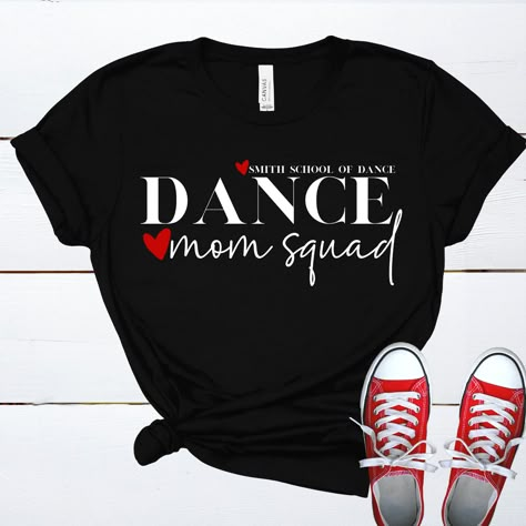 Dance Season is here! As a dance mom, it's important to be comfortable during the long dance weekends ahead. Show your support for your studio and dancer with our line of dance mom attire! Trendy and Comfy! Fully customizable! Message me with your request and I will make the magic happen.  This classic unisex jersey short sleeve tee fits like a well-loved favorite. Soft cotton and quality print make users fall in love with it over and over again. These t-shirts have-ribbed knit collars to bolster shaping. The shoulders are tapered for a better fit over time. Dual side seams hold the garment's shape for longer.  .: Made with 100% Airlume combed and ring-spun cotton, a lightweight fabric (4.2 oz/yd² (142 g/m that is easy to layer, breathable. Perfect for active and leisure wear.  .: The reta Dance Moms Shirts Ideas, Dance Parent Shirt Ideas, Funny Dance Mom Shirts, Dance Mom Sweatshirt Ideas, Senior Dance Mom Shirts, Dance Sister Shirt, Dance Competition Shirts, Dance Mom Tshirt Ideas, Dance Mom Shirt Ideas