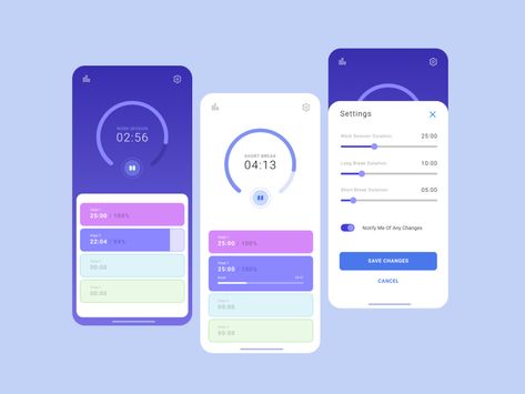 Concentration timer app Pomodoro Timer App, Digital Clock Design, Profile App, Health App Design, Task Management App, Pomodoro Timer, Timer App, App Design Layout, Photography Mobile