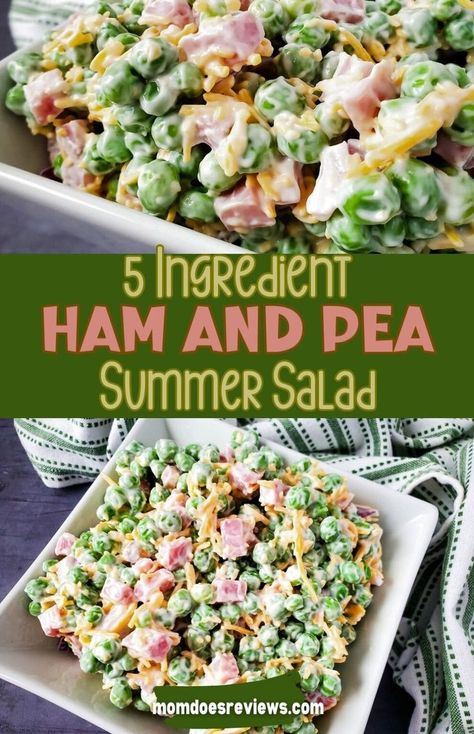 Everyone loves a good Ham and Pea salad! This cold summer salad is super easy to make, with just a few ingredients. Perfect for BBQs and family gatherings. Chicken Pesto Pasta Salad, Ham Salad Recipes, Different Salads, Melt Recipe, Ranch Pasta Salad, Tuna Melt, Ranch Pasta, Ham Salad, Appetizers Easy Finger Food