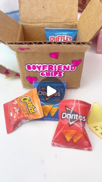 Mel on Instagram: "Because he’s my favorite snack ☺️

Since I get a lot of questions about my print outs: This one I just downloaded product photos from various websites then just cropped and resized them all ☺️ and the tape is just packaging tape! 

Brands I used: @doritos @lays @cheetos @ruffles @fritolay 

#makeagiftwithme #diy #diygift 

Per usual, my link in bio has diy gifting kits and my Amazon storefront with all the materials for this project!! 🤗 I also have a bi-weekly newsletter in my bio where I share more details about how to make these gifts!

⚠️Please ask for permission BEFORE remaking AND posting this original concept of mine and PLEASE don’t use my content for profit ⚠️ I’ve been having a lot of work stolen and used for profit lately 😞 but if you’re just making it for yo Snack Box Gift, Print Outs, Packaging Tape, Doll Food, Weekly Newsletter, About Me Questions, Amazon Storefront, Diy Box, Favorite Snack