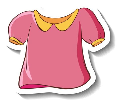 A sticker template with a pink shirt for... | Free Vector #Freepik #freevector #people #woman #cartoon #sticker Clothes Flashcards, Tshirt Clipart, Arts And Crafts For Kids Toddlers, Teaching Safety, T Shirt Drawing, T Shirt Clipart, T Shirt Cartoon, T Shirt Sticker, Cartoon Clothes