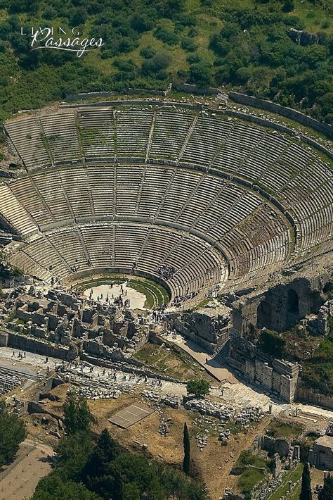 Ephesus was a central place in New Testament times as we find out in books like Acts, Ephesians, and Revelation. For this reason, it is an important stop in several of our tours.  #LivingPassages #FootstepsofPaul #Revelation #ChristianCruises #Ephesus #Turkey #Bible #RomanEmpire #History #LuxuryTravel Ancient Theater, The Book Of Acts, Book Of Acts, Ephesus Turkey, Turkey Vacation, Hellenistic Period, Roman Era, Break Out, Ancient Cities