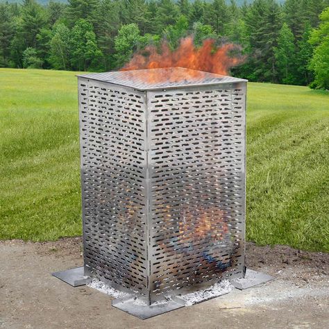 BurnCage (Original) Burn Pit, Burn Barrel, Garage Organizing, Rain Barrels, Homesteading Ideas, 55 Gallon Drum, Stainless Steel Panels, Good Burns, Yard Waste