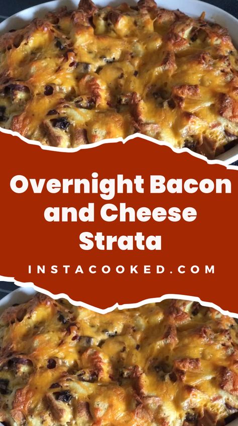 Welcome to our delicious recipe for Overnight Bacon and Cheese Strata! If you're a fan of hearty breakfasts or looking for a crowd-pleasing brunch option, Overnight Breakfast Strata, Strata Recipes Breakfast Overnight, Breakfast Strata Recipes, Cheese Strata Recipe, Strata Recipes Breakfast, Hearty Breakfasts, Strata Recipe, Cheese Strata, Strata Recipes