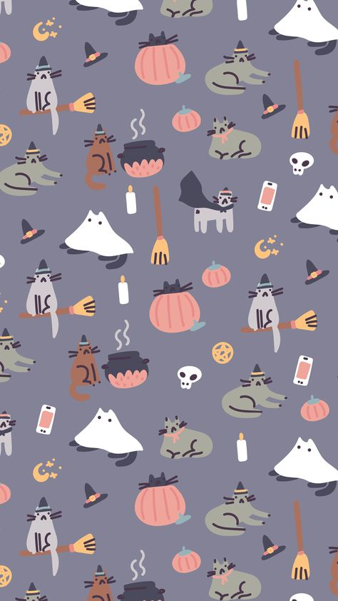 Spooky Cats Wallpaper, Halloween Cat Background, Fall Wallpaper Pattern, Cat Halloween Wallpaper, Halloween Wallpaper For Iphone, Halloween Screen Savers, Spooky Wallpapers, Wallpaper October, Portrait Wallpaper