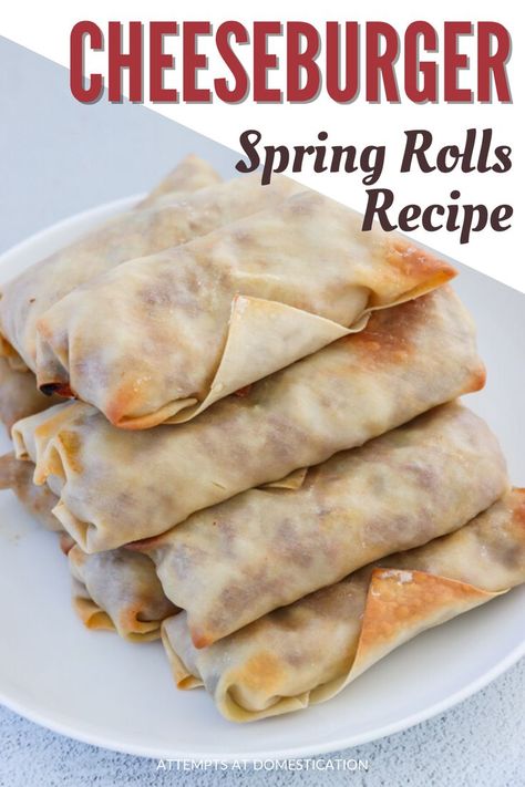 Cheeseburger Spring Rolls, Spring Roll Wraps, Rice Paper Rolls Recipes, Pickles Onions, Egg Roll Wraps, Cheese Pickles, Spring Rolls Recipe, Celiac Recipes, Spring Roll Wrappers