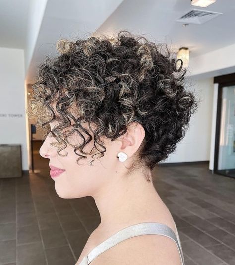 Highlighted Pixie for Natural Curly Hair Pixie Cut Curly Hair, Pixie Cut With Highlights, Wedge Haircut, Short Curly Hairstyles For Women, Curly Pixie Hairstyles, Short Curly Pixie, Curly Pixie Haircuts, Wedge Hairstyles, Hairstyles Pictures