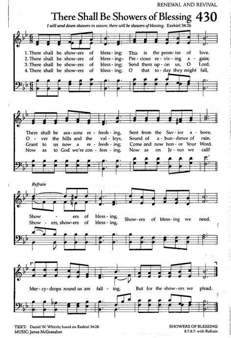 There Shall be Showers of Blessing Gospel Song Lyrics, Christian Hymns, Hymns Of Praise, Hymn Sheet Music, Hymn Music, Showers Of Blessing, Church Songs, Hymns Lyrics, Bible Songs