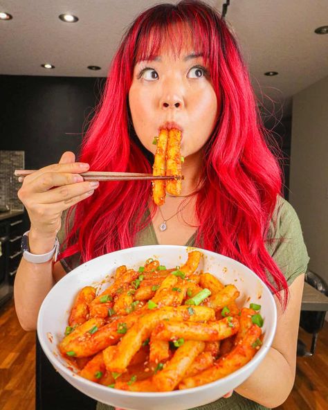 How To Make Potato Noodles, Lazy Food Recipes, Potato Tteokbokki, Homade Noodles, Turkey Noodles Recipe, Spicy Potato Noodles, Cheesy Tteokbokki Aesthetic, Non Spicy Tteokbokki, Turkey And Noodles Recipe