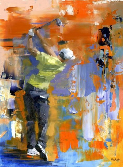 Golf Artwork Paintings, Abstract Golf Art, Sport Artwork, Golf Paintings, Golf Drawing, Golf Artwork, Golf Painting, Sports Painting, Golf Art