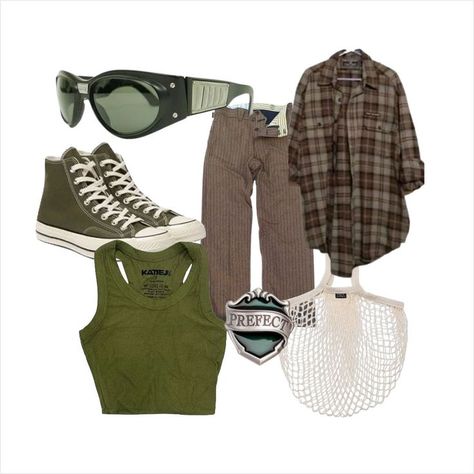 virgo capricorn tarus outfit zodiac earth sign converse green tank tote glasses flannel Earth Sign Outfits, Virgo Outfits Aesthetic, Virgo Outfits, Outfit Ideas Grunge, Capricorn And Virgo, Green Flannel, Earth Signs, Summer Inspo, Green Tank