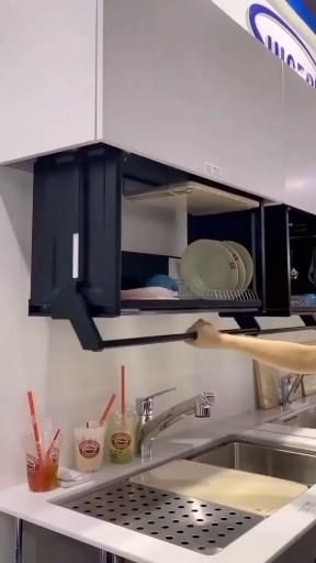 Pull Down Shelf, Kitchen Cabinetry Design, System Kitchen, Kitchen Design Black, Modern Kitchen Design Grey, Desain Pantry, Modern Kitchen Design White, Modern Kitchen Cabinet, Kitchen Design White