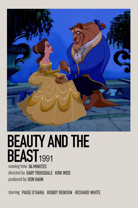 Minimalistic Polaroid Poster, Robby Benson, Beauty And The Beast 1991, Old Posters, Indie Movie Posters, Film Polaroid, Disney Movie Posters, The Beast Movie, Beauty And The Beast Movie