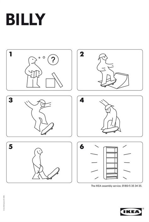 Ikea Ad, Ikea Instructions, Ikea Art, Billy Ikea, Manual Design, Ikea Design, 광고 디자인, Ad Of The World, Ikea Billy