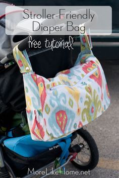 Nappy Bag Pattern, Stroller Bag Pattern, Diaper Bag Sewing Pattern, Bag Free Pattern, Bag Sewing Pattern, Start Sewing, Sew Simple, Baby Pattern, Diy Bebe