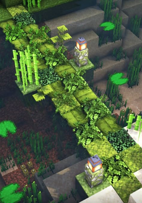 Minecraft Lush Cave Garden, Green Gradient Minecraft, Wedding Minecraft Ideas, Cottagecore Minecraft Outdoor Decor, Minecraft Building Ideas Green House, Minecraft Royal Garden, Minecraft Moss House Ideas, Minecraft Custom Plants, Moss Minecraft