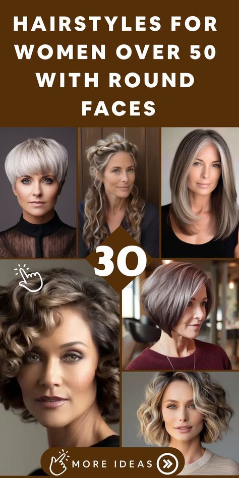 Are you a woman over 50 with a round face looking for the perfect hairstyle? There are plenty of stylish options to choose from that can enhance your features and boost your confidence. For instance, consider a chic short, layered bob that elongates your face or a shoulder-length shag with textured layers for movement and volume. Highlighting your unique beauty has no age limit – embrace it by flaunting a fabulous hairstyle that suits you best! Hair Styles For Women With Round Faces, Hair Styles For Women Over 50 Round Face, Hairstyles For Round Faces Over 50, Hair Styles For Round Face Shape, Hairstyle For Round Face Shape, Hair Cuts For Rounder Faces, Hairstyles For Round Faces Plus Size, Best Hairstyles For Round Face, Hairstyles For A Round Face