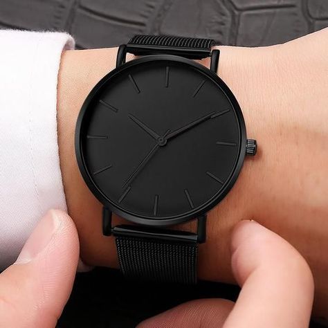 Minimalist Men, Simple Watches, Trendy Watches, Fancy Watches, Minimalist Watch, Black Quartz, Watches Women, Stylish Watches, Watches Women Fashion