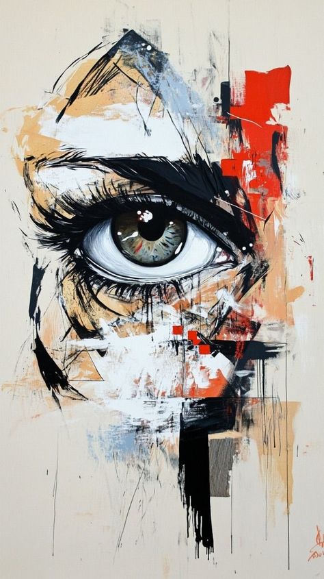 Eyes Artwork Abstract, Abstract Art Images, Mixed Art, Art Gallery Wallpaper, Expressionism Painting, Abstract Portrait, Art Inspiration Painting, Art Portfolio, An Eye