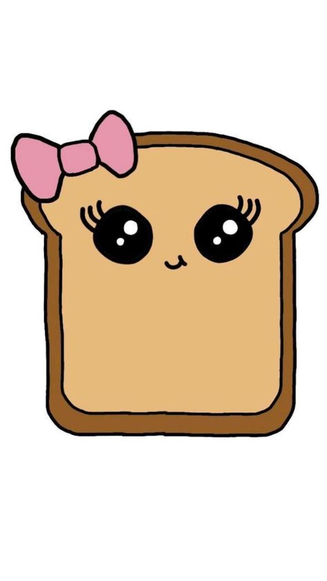 Bread, Drawings, Pink, Kawaii