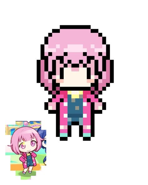 Project Sekai Pixel Art Grid, Project Sekai Perler Beads, Project Sekai Pixel Art, Vocaloid Pixel Art, Pixel Art Ideas Simple, Otori Emu, Paper Doll Printable Templates, Emu Otori, Easy Pixel Art