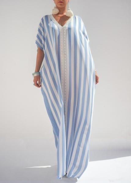 STRIPES MOROCCAN LINEN CAFTAN | Moroccan caftan | Pinterest | Caftans and  Linens Moroccan Hijab, Linen Caftan, Caftan Dress Kaftan, Caftan Moroccan, Summer Caftan, Linen Kaftan, Andong, Stile Hijab, Kaftan Designs