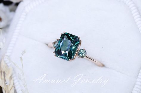 Cushion Teal Sapphire ring,engagement ring, green sapphire ring, uniqu – Amunet Jewelry Montana Teal Sapphire Engagement Ring, Types Of Ring Settings, Teal Engagement Ring, Peacock Sapphire Engagement Ring, Sapphire Ring Engagement, Blue Green Sapphire Ring, Teal Sapphire Ring, Teal Sapphire Engagement Ring, Montana Sapphire Engagement