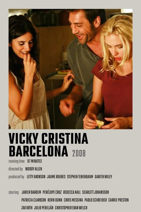 Penelope Cruz Movies, Vicky Christina Barcelona, Posters Making, Late Night Movies, Must Watch Movies, Barcelona Aesthetic, Vicky Cristina Barcelona, Pablo Schreiber, Spanish Movies