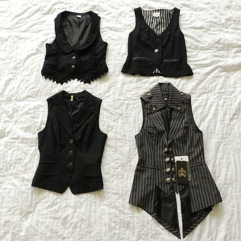 Fits With Vest, Striped Vest Outfit, Gothic Ouji Fashion, Vkei Outfits, Vests Outfits, Aesthetic Wardrobe Closet, Closet With Clothes, Miho Matsuda, Fancy Vest