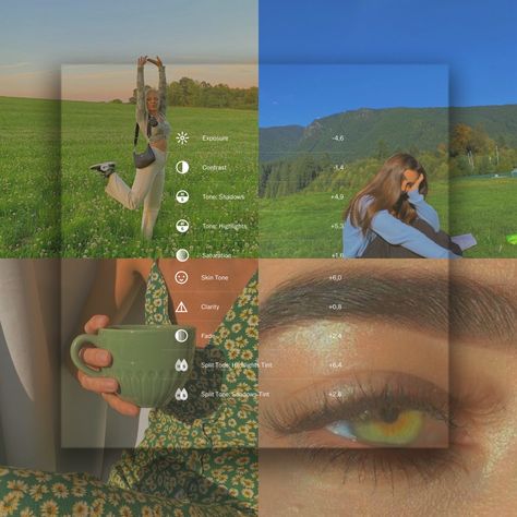 How To Edit On Vsco, Vsco Editing Tutorials, Vsco Filter Settings, Vsco Photo Edit, Vsco Photo Filters, Cute Vsco Filters, Vsco Green Aesthetic, Photo Editing Vsco Aesthetic, Aesthetic Vsco Edits