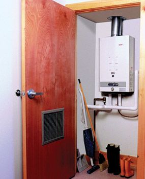 The Pros and Cons of Tankless Water Heaters | The Family Handyman Basement Upgrades, Plumbing Ideas, Reno Bathroom, Water Heater Maintenance, France House, Tankless Hot Water Heater, Pex Plumbing, Water Heater Repair, Diy Plumbing