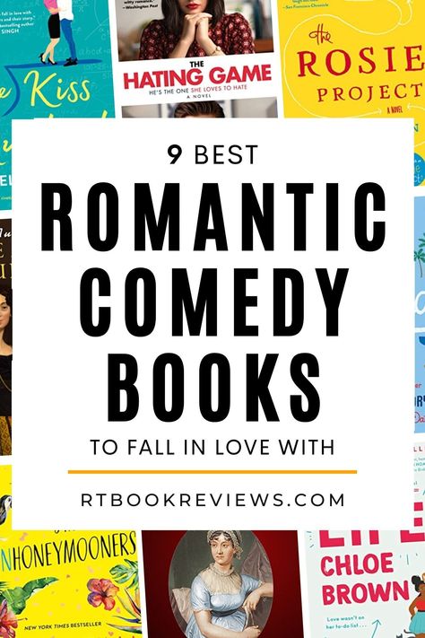 Are you in the mood for romance and comedy? Check out these fun romantic comedy books immediately! Tap to fall in love with the 9 best romantic comedy books to sit back, relax, and laugh, cry, and swoon over! #bestbooks #bestromcom #romanticcomedybooks #romancenovels Comedy Romance Books, Kdrama Comedy Romance List, Fall Rom Com Books, Best Romantic Comedy Books, The Rosie Project, Best Romantic Comedy Anime, Romantic Comedy Books, Best Romantic Comedies, Romcom Books